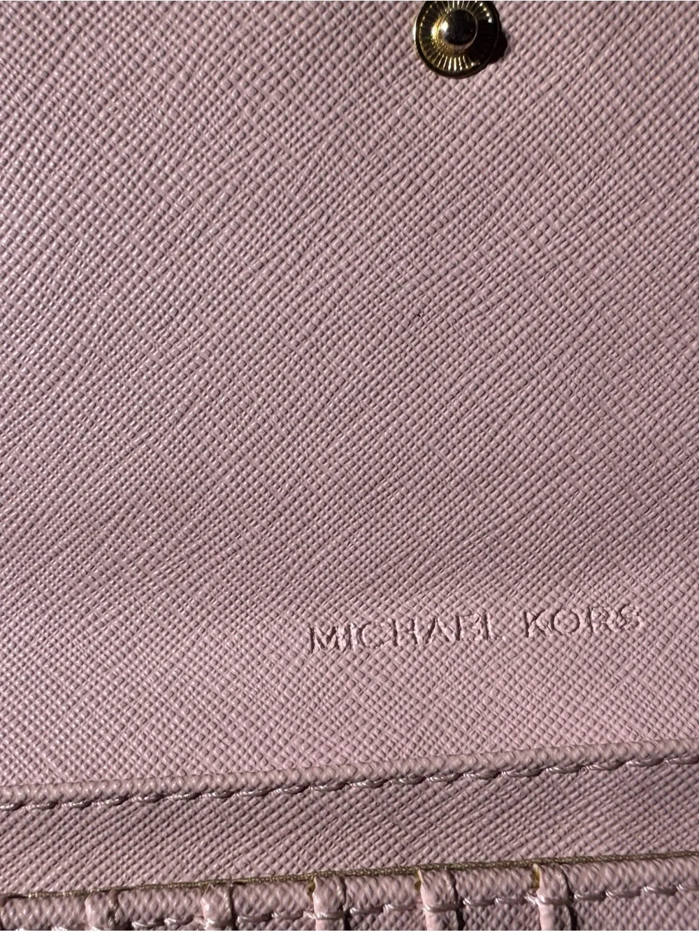 Michael Kors Light Pink Saffiano Wallet with Gold Logo